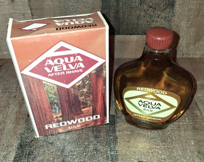 Vintage Aqua Velva Redwood After Shave 8.5 Fl. Oz. New Old Stock Open Box Read