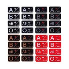 3D PVC Blutgruppen Patch Klett Abzeichen Gummi Abzeichen Milit&auml;r Tactical 5x2,5c
