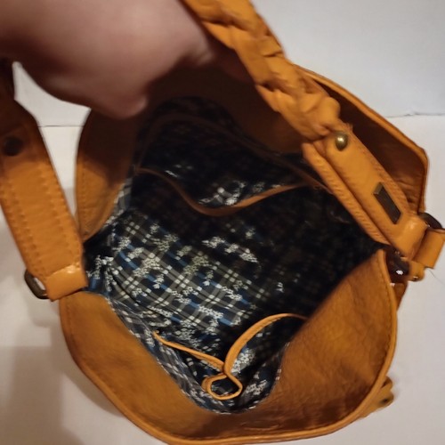 Yellow Faux Leather Hobo Tote Purse By Jessica Simpson - Picture 9 of 11