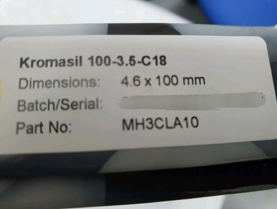 Part No: MH3CLA10 HPLC Column Kromasil 100-3.5-C18 4.6 x 100 mm x 1pc 