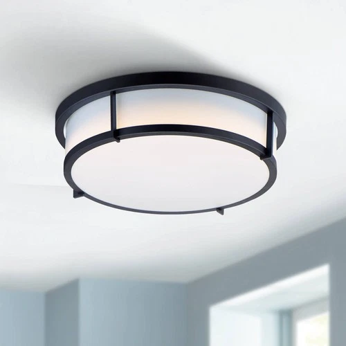 Maxim Rogue 17" Wide Black LED Ceiling Light - Picture 1 of 6