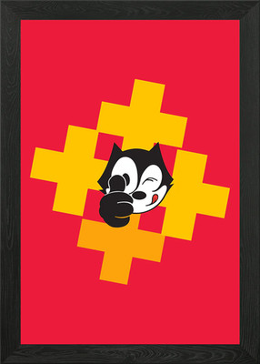 Felix the Cat Thumbs Up Framed Wall Art Poster Canvas Print Picture