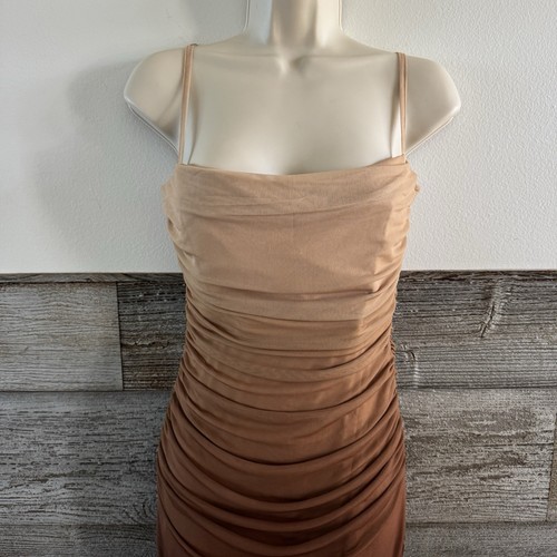 Commence braun ombre Netz Reißverschluss langes Kleid Größe Medium (S1) Neu mit Etikett - Bild 2 von 8