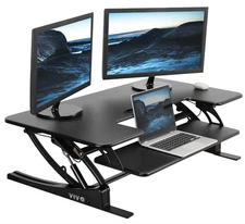 VIVO Black 42" Extra Wide Height Adjustable Stand Up Desk Converter Workstation