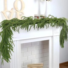 Christmas Norfolk Pine Garland Artificial Real Touch Greenery Garland for mantle