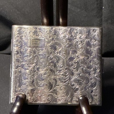 Alpacca Silver Engraved Cigarette Case