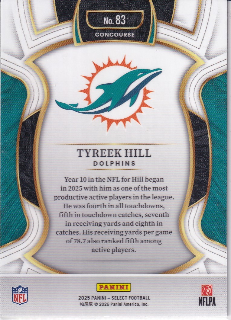 2025 Panini Select #83 Tyreek Hill | eBay