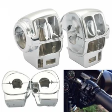 Handlebar Switch Housing Covers Chrome For Harley Road King Electra GLide 96-13