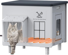 Heated Outdoor Cat House - Weatherproof Insulated Shelter for Feral Cats