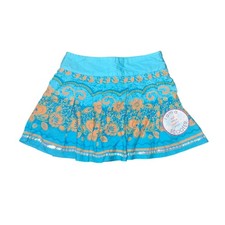NWT Size 3T Vintage Girls Scooter Blue Orange Skort Zip Up Closure Cotton Skirt