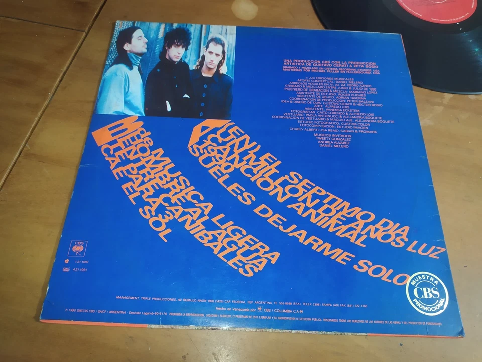 Soda Stereo - Cancion Animal ULTRA RARE Promo Vinyl Lp Venezuela CBS 1990 - Image 4 of 4