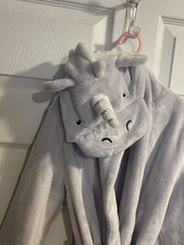Pottery Barn Kids Girl Size 4-6 Purple Unicorn Fleece Plush Robe
