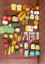 66 Piece Play Food  Utensil Lot Pretend Kitchen Center House Vtg Modern Mixed