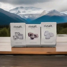 Combination 3 Pack Rivsalt 100% Himalayan Sea Salt REFILL Set of 3 Rocks Per Box