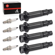 4 Pack Ignition Coils & Spark Plug For Yamaha YZF R6 2003-2005 YZF R6S 2006-2009