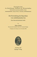 Die Entwicklung Der Hypothese Vom Nichtklassischen Ion W. HüCkel Taschenbuch