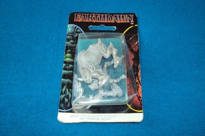 Earthdawn 318 Ork Scorcher W/Mace on Thundra Beast        Figur Rollenspiel
