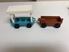 vintage Fisher-Price Little People Zoo Tram passenger car and feed car #916