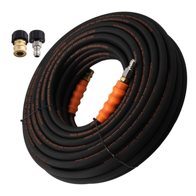 #ad 125FT 3 8quot; Pressure Washer Hose 4500PSI Steel Wire Braided Hose Swivel Adapter $159.75