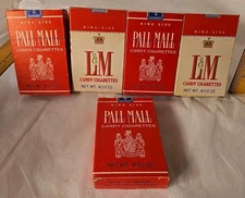 Vtg Candy Cigarettes Pall Mall L & M Advertising Paper Tobacocania Novelty EMPTY