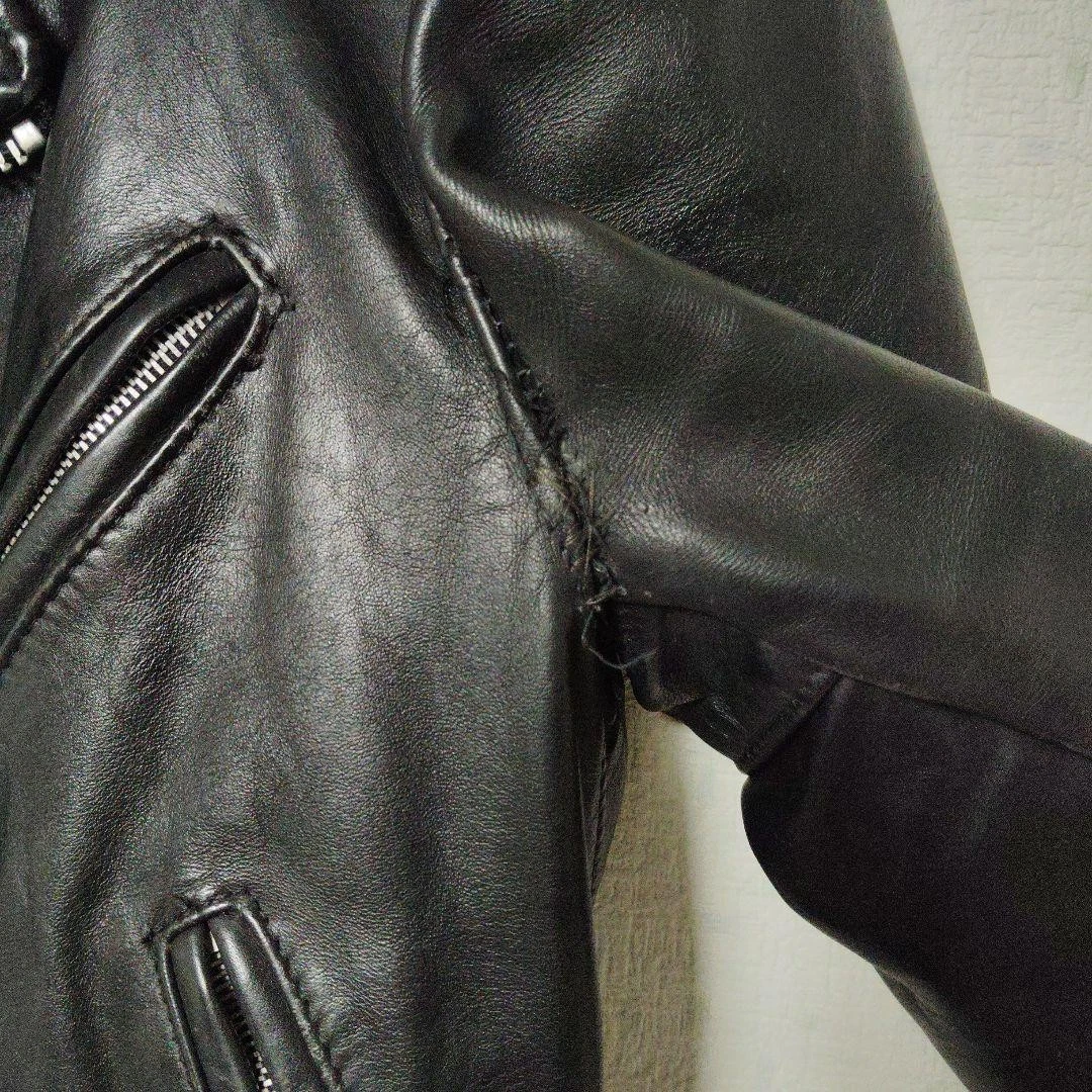 Chaqueta de Cuero Schott Perfecto Double Rider Negra Talla 34 EE. UU.