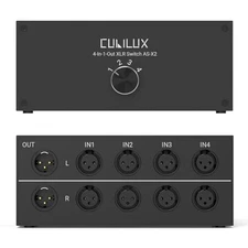 Cubilux AS-X2 4-in-1-out XLR Audio Switcher Passive Balanced Selector Mic Box