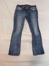Rock Revival Jeans Women's 30 Medium Wash Yui Boot Cut Rhinestone Embroidered