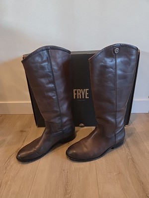Frye Melissa Button 2 Women's 15.5'' Classic Leather Boots Smoke Size 9 M 