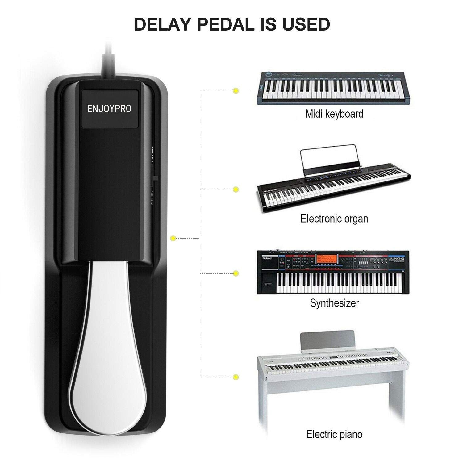 Yamaha Sustain Pedale per Tastiera Pianoforte con Interruttore di Polarità per Tastiere Pianoforte foto 3