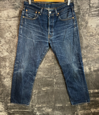 Levis 501 Jeans Herren W33 x L32 Blau Straight Leg Denim Classic Fit