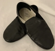 Jazz Shoe Split Sole Black Leather Size 8 Medium Adult BCG Brand