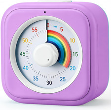 Rainbow Visual Timer for Kids, 60 Minute Silent Countdown Clock with Color Disk,