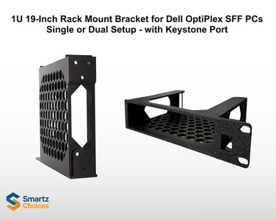1U 19-Inch Rack Mount Bracket for Dell OptiPlex SFF PCs   Single or Dual Setup