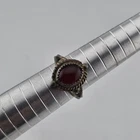Sterling Silver Ring Carnelian Stone Size 7 Vintage Patina