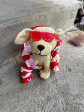 Raising Canes Christmas Candy Cane 2024 Puppy Dog Plush Stuffed Animal