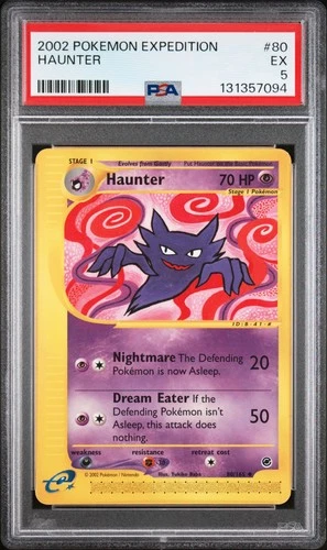 2002 POKEMON EXPEDITION #80 HAUNTER PSA 5