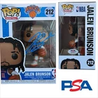 JALEN BRUNSON SIGNED AUTOGRAPHED NEW YORK KNICKS FUNKO POP 212 NBA PSA DNA COA