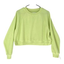 Colsie Crew Neck Long Sleeve Lounge Sweatshirt Light Green Size XS