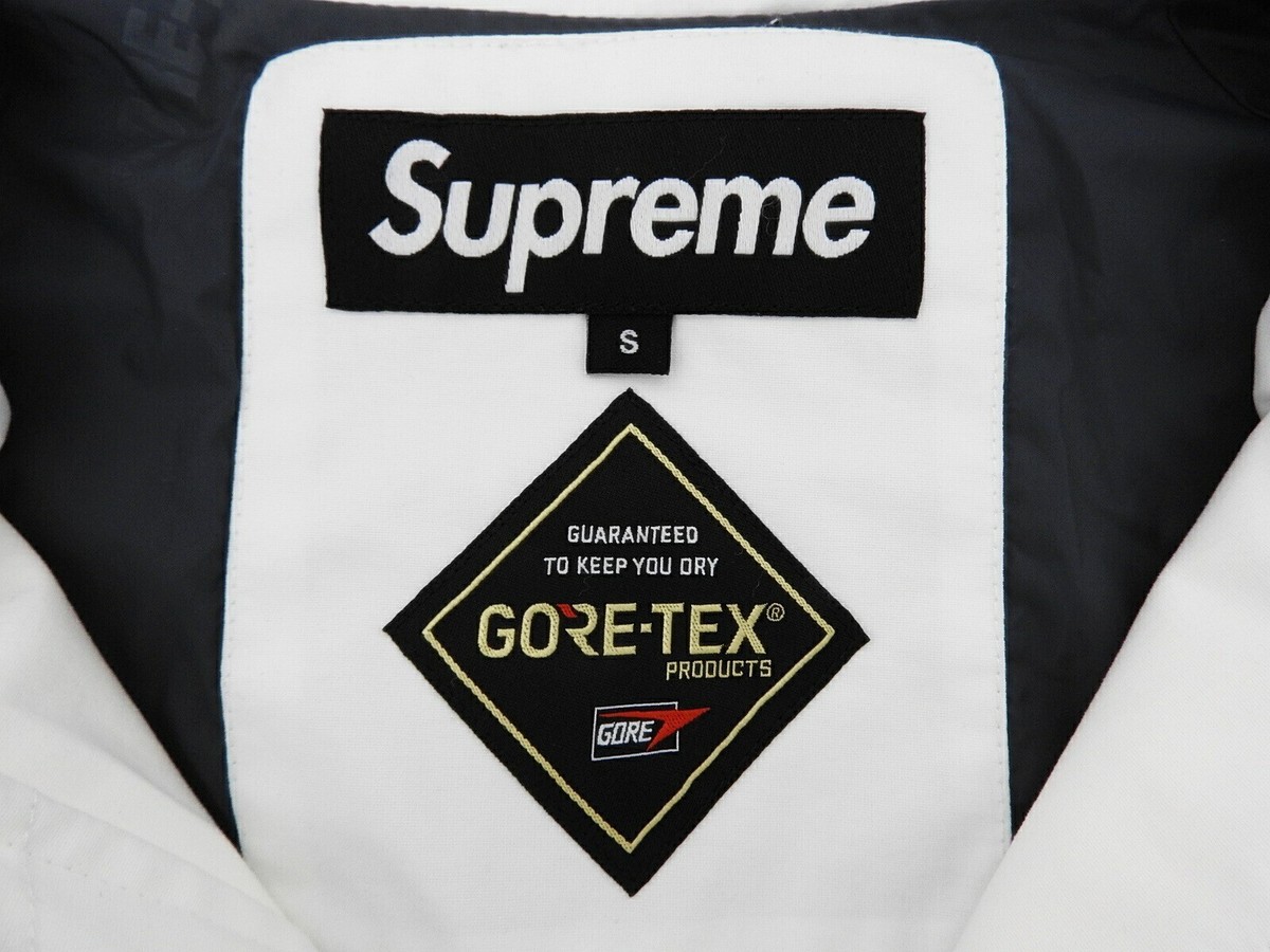 Supreme 18AW Gore-Tex Coat Jacket Nylon Hooded Parka Size S White