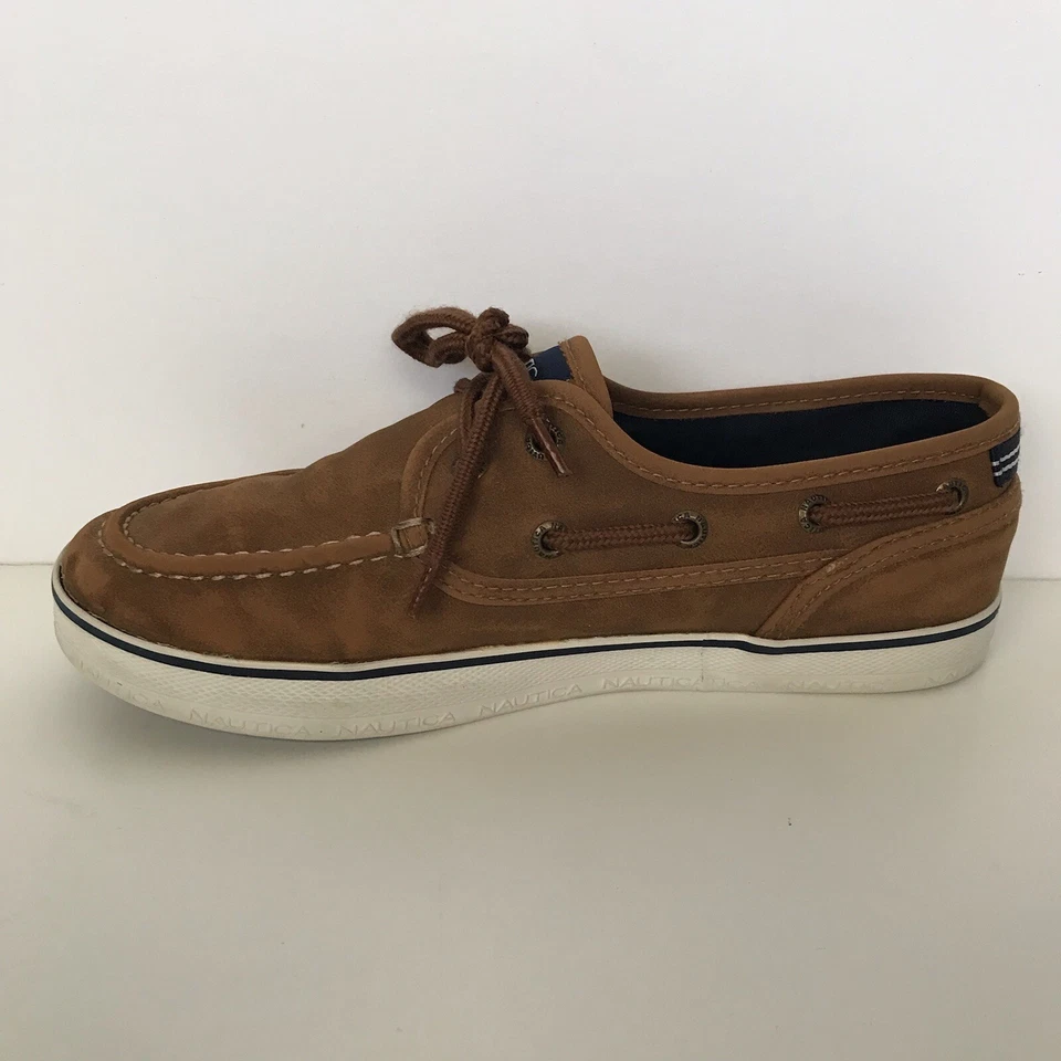 NAUTICA Zapatos de Barco Niño Juvenil Talla 4 Marrón Azul Marino Gamuza Spinnaker 2 Mocasines Informales Foto 4 de 4
