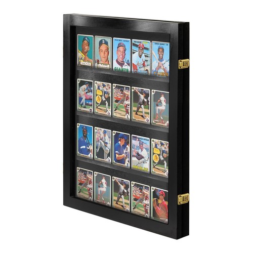 Baseball Card Display Case Sports Card Display Frame Lockable- 20 Ungraded Cards - Picture 2 of 8