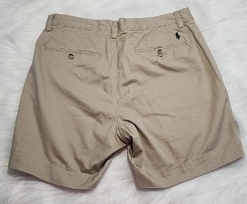Polo Golf Ralph Lauren Shorts Mens 30 Flat Front Logo Pockets Cotton Twill Tan - Picture 2 of 6