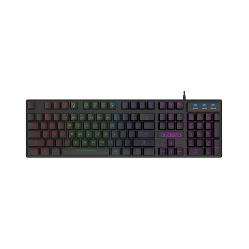 2x LED Gaming QWERTZ Tastatur Schwarz USB Keyboard Beleuchtet Deutsches Layout - Picture 2 of 3