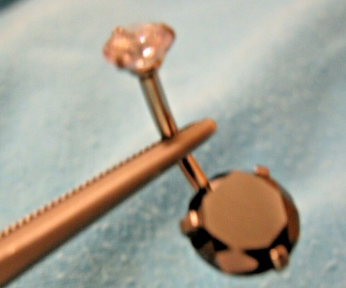 2.27ctw 100% NATURAL BLACK DIAMOND BELLY RING,DOUBLE,CERTIFICATE,FREE DIA TESTER - Picture 4 of 11