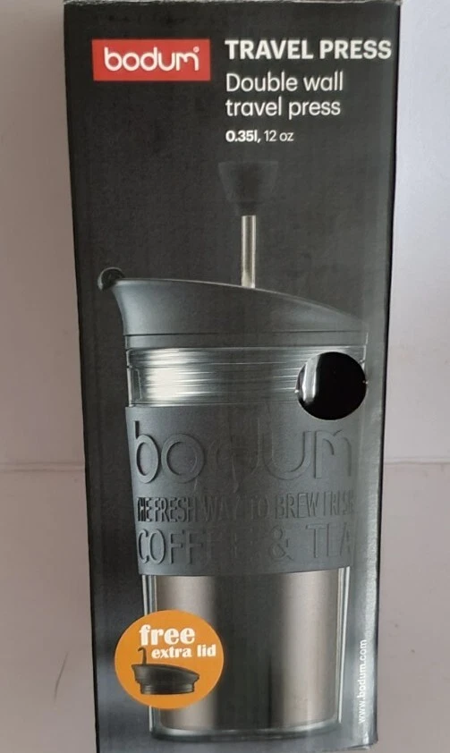 Bodum Travel Press Coffee Maker with Extra Lid Double Wall - Black