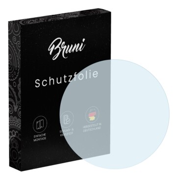 Bruni 2x Folie für Kreisrundes-Display 34mm Durchmesser Schutzfolie
