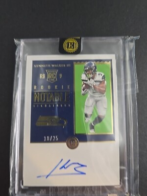Kenneth Walker 22 Encased Rookie Notable Signatures GOLD On Card
