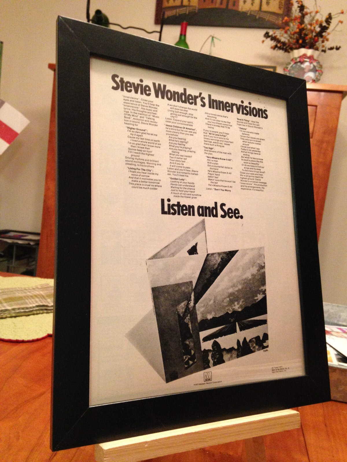 Framed Original Stevie Wonder 