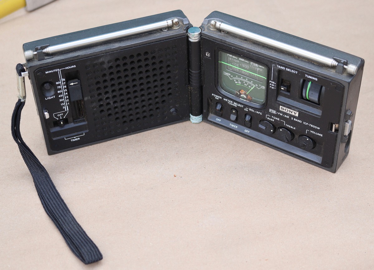 Vintage Sony ICF-7800W 3 Bands Receiver AM FM SW Portable