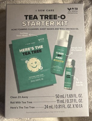 I Dew Care Tea Tree-O Starter Kit 3-Piece Acne Treatment Solution SEALED!